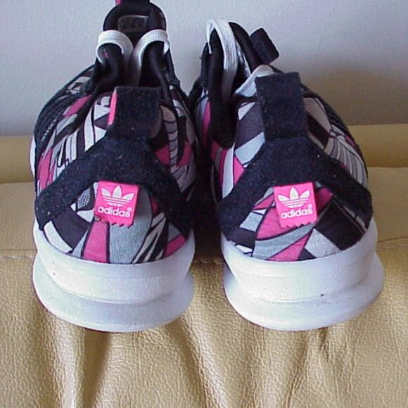 ADIDAS SL LOOP RUNNER Sneaker Athletic Shoes Size 8.5 Black/Pink/Gray Graffiti - Picture 6 of 7